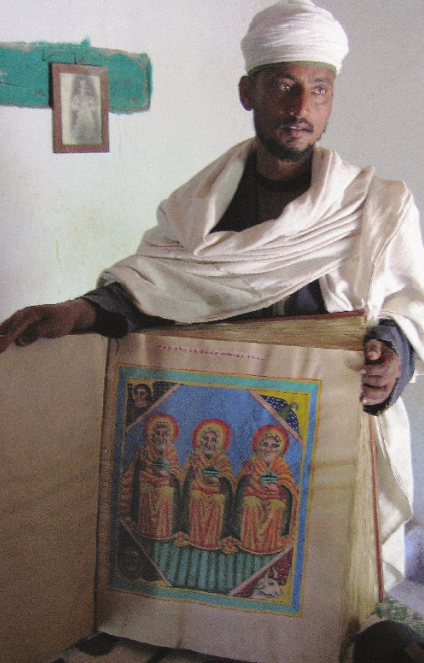 Gospel book in monastic church in Yeha, Tigray Province
